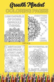 Free growth mindset product template and plr coloring page. Growth Mindset Coloring Pages Printable Mandala Positive Etsy
