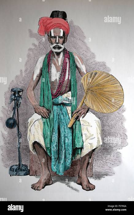 Asia. India. Hindu fakir. Engraving, 19th century. Color Stock Photo - Alamy