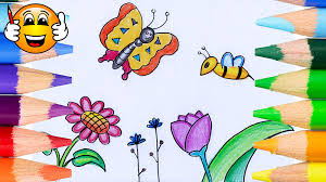 Beehive 01 (17k) beehive 02 (24k) bumblebee 01. Learn To Draw A Flowers With Butterfly And Bee Coloring Page For Kids Draw With