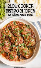Slow Cooker Bistro Chicken Thighs Family Food On The Table Recipe Healthy Dinner Recipes Easy Chicken Recipes Slow Cooker