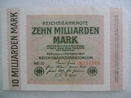 Old Paper Money 10 Billion German Marks Zehn Milliarden Mark Banknote Bank Notes Old Paper Notes