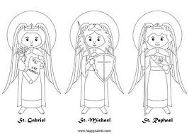 Our printable sheets for coloring in are ideal to brighten your family's day. Happy Saints Archangels Coloring Page Catholic Coloring Saint Coloring Archangels