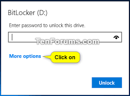 If you have a shared or public computer that several people use, you might want to restrict access to it's drives to prevent users from deleting important data. Unlock Fixed Or Removable Bitlocker Drive In Windows Tutorials