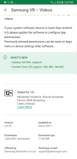 Have an apk file for an alpha, beta, or staged rollout update? Samsung Vr Updated With Galaxy A8 2018 And Android Oreo Support Sammobile