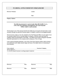 It may occur in a variety of contexts, such as unfair trade practices, which prohibits coercion to sell insurance in most states. Fl Anti Coercion Disclosure Fill Online Printable Fillable Blank Pdffiller