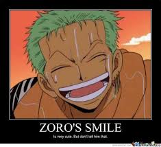 Zoro S Smile Zoro One Piece One Piece Funny One Piece Anime