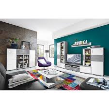 Wohnwand enrique weiss weiss hochglanz ca 240 x 190 x 42 cm. Wohnwand Jam Weiss Hochglanz Asphaltbeton Nachbildung Ca 296 X 198 X 51 Cm Mobel Boss