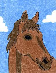 Easy How To Draw A Horse Head Tutorial And Horse Head Coloring Page