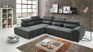It features a tufted back and chaise seats, plus amply padded arms to cradle you in comfort. Ecksofa Padua Sofa L Stoff Grau Inkl Kopfteilverstellung