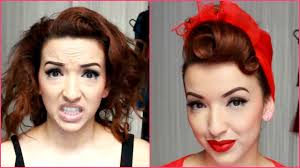 my go to quick pinup hair style nasty