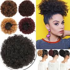 Plus de 30 couleurs disponibles. Short Curly Synthetic Hair Bun Afro Drawstring Updo Chignon Ponytail Extensions 2 36 Picclick Uk