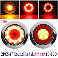 Nirider flush mount led pods, 2pcs 72w bumper lights 5 inch flood beam driving lights round led light bar flush led work light off road lights for truck suv atv utv boat 4.4 out of 5 stars 23 $29.52 $ 29. 2x Amber 4 Round 12 Led Marker Stop Turn Tail Light Flush Mount Truck Trailer