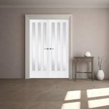Many of the doors that you'll find here come complete with engineered components whose role it is to combat the natural warping effect of a solid piece of wood. Internal Door Pair French Doors Aston Frosted Glass White Primed Ebay