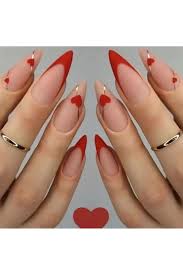 Alya Nail Studio Kırmızı French Kalp Kadın Takma Tırnak Ojeli Set Jel  Protez Görünümlü Nail Art - Fiyatı, Yorumları