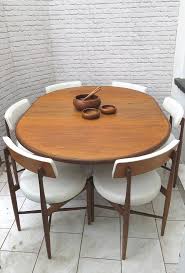 Mid Century G Plan Fresco Circular Extending Dining Table And Six Chairs Teak Vinyl 1960s To Seat 6 Dining Table Dining Glass Dining Table