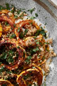 Spiced Delicata Squash With Amaranth And Garlic Yogurt Tofu Recipes Vegan Delicata Squash Pasta With Yogurt