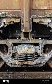 Close up of train wheels hi-res stock ...
