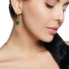 Pendientes colgantes de malaquita para mujer rellenos de oro de 14  quilates, joyas de malaquita, regalos de Navidad para la esposa de mamá