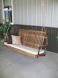Boyspringg outdoor swing covers patio garden hammock glider cover durable waterproof uv resistant whether protector outdoor furniture (3 seater sorara swing chair cover outdoor 3 triple seater hammock swing glider canopy cover, all weather protection, water resistant, 80 l. Rustic Hickory Wood Porch Swing With Walnut Finish From Dutchcrafters