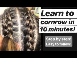 First, you create a starter braid using your natural hair, then add synthetic braiding hair is to create a long cornrow that looks super natural. Learn To Cornrow In 10 Min Youtube In 2021 Biracial Hair Care Cornrows How To Do Cornrows