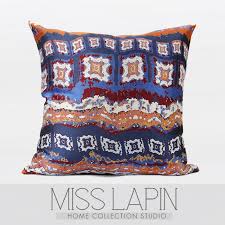 miss lapin 东南亚 沙发 床头 高档 抱枕 橘红色部落风提花方枕 throw pillows home collections pillows