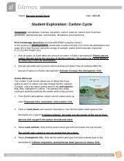 Analyze and interpret graphs and maps. The Carbon Cycle Gizmo Name Lana Vargas Date Student Exploration Carbon Cycle Carbon Sink Cellular Respiration Activities