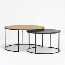 Can the nesting table be pushed all the way in? Knurl Nesting Coffee Tables Set Of Two Reviews Crate And Barrel
