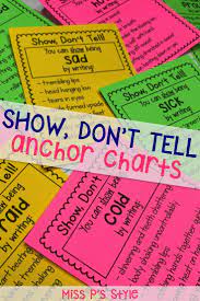 Show Don T Tell Charts Teaching Writing Elementary Writing Writing Instruction