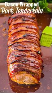 Bacon Wrapped Pork Tenderloin Is Crispy On The Outside And Juicy On The I Bacon Wrapped Pork Tenderloin Recipes Pork Loin Recipes Bacon Wrapped Pork Tenderloin