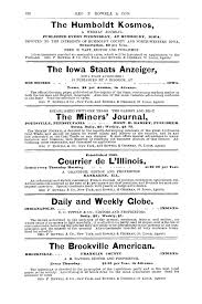 Geo. P. Rowell & Co's American Newspaper Directory, containing Accurate  lists of all the newspapers and periodicals published in the United States  and Territories, and the Dominion of Canada, and British Colonies