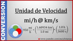Convertir de millas/horas a kilómetros/segundos (mi/h a km/s) 
