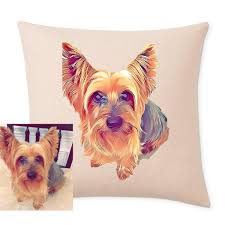 Custom dog photo pillow face pillows $19.95. Custom Linen Pet Pillow