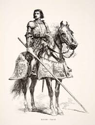 1875 Woodcut Alphonse Neuville Pierre Terrail Bayard Knight Horse Armor Lance Medieval Knight Medieval Knight Costume Courtly Love