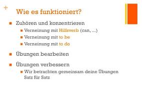 In exercise 1 vervollständigen die lernenden die vorgegebenen sätze mit den positiven verbformen im simple present. Negation Verneinung Erklarung Ubungen