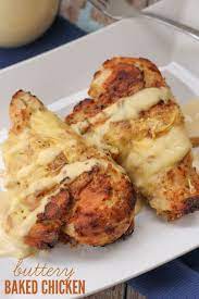 Scrumptious Crispy Cheesy Baked Chicken Julies Cafe Bakery A Food Blog With Tasty And Simple Recipes Recipe Buttery Baked Chicken Recipes Baked Chicken Recipes