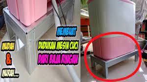 Tempat cuci piring dengan model top mounted ini terbuat dari bahan granit yang kokoh dan kuat. Cara Membuat Dudukan Mesin Cuci Dari Baja Ringan Tutorial Puayae Youtube