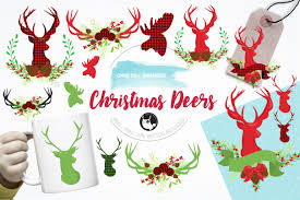 Christmas Deers Clipart Set Graphic By Prettygrafik Creative Fabrica Creative Clip Art Creative Icon