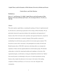 Pdf Capital Theory And The Dynamics Of Elite Business Networks In Britain And France
