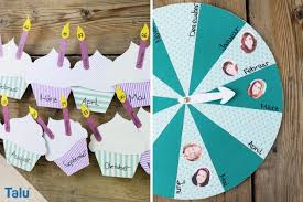 Workshop, klasse 4a, frau lampen. Geburtstagskalender Basteln Anleitung Und Ideen Talu De