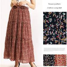 Välj mellan premium floral pattern skirt av högsta kvalitet. Lining Attached Retro Flower Long Skirt Floret Pattern Floral Pattern Chiffon Import Japanese Products At Wholesale Prices Super Delivery