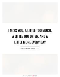 I Miss You A Little Too Much A Little Too Often And A Little Picture Quotes