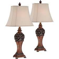 This item will add a fabulous flair to any room. Regency Hill Traditional Table Lamps Set Of 2 Bronze Wood Carved Leaf Creme Rectangular Bell Shade For Living Room Family Bedroom Target