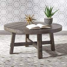 Liberty Furniture Modern Farmhouse Contemporary Splay Leg Round Cocktail Table Darvin Furniture Cocktail Coffee Tables