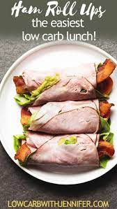 What Could Be An Easier Or More Delicious Low Carb Lunch Than Ham Roll Ups I Love To Make These With Hillsh Easy Low Carb Lunches Healthy Eating Lunch Recipes