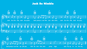 The words of the jack be nimble rhyme cannot be further analysed due to the brevity of the text of the lyrics but could be associated with the old tradition and sport of 'candle leaping' lace makers and candle leaping? Jack Be Nimble Sheet Music Mother Goose Club