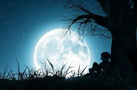 Find the best dark moon wallpapers on getwallpapers. Wallpaper Night Sky Wallpaper Alone Sad Girl Looking At Moon Novocom Top