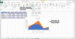 excel charts area chart tutorialspoint