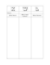 Kwl Template Classroom Freebies Assessment For Learning
