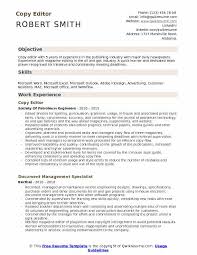 Copy Editor Resume Samples Qwikresume