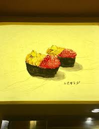 klingstudio日式料理手绘 做墙绘这些年 羊皮纸灯罩上水彩绘画作品还是第 一次 于温州鹿城区欧洲城万岁料理 他是以水墨画的形式表现 因为灯罩这种材质功能必定要用这种方法 才能实现透光效果 价格 100 40x40厘米 qqemail 353682315 qq com painting art